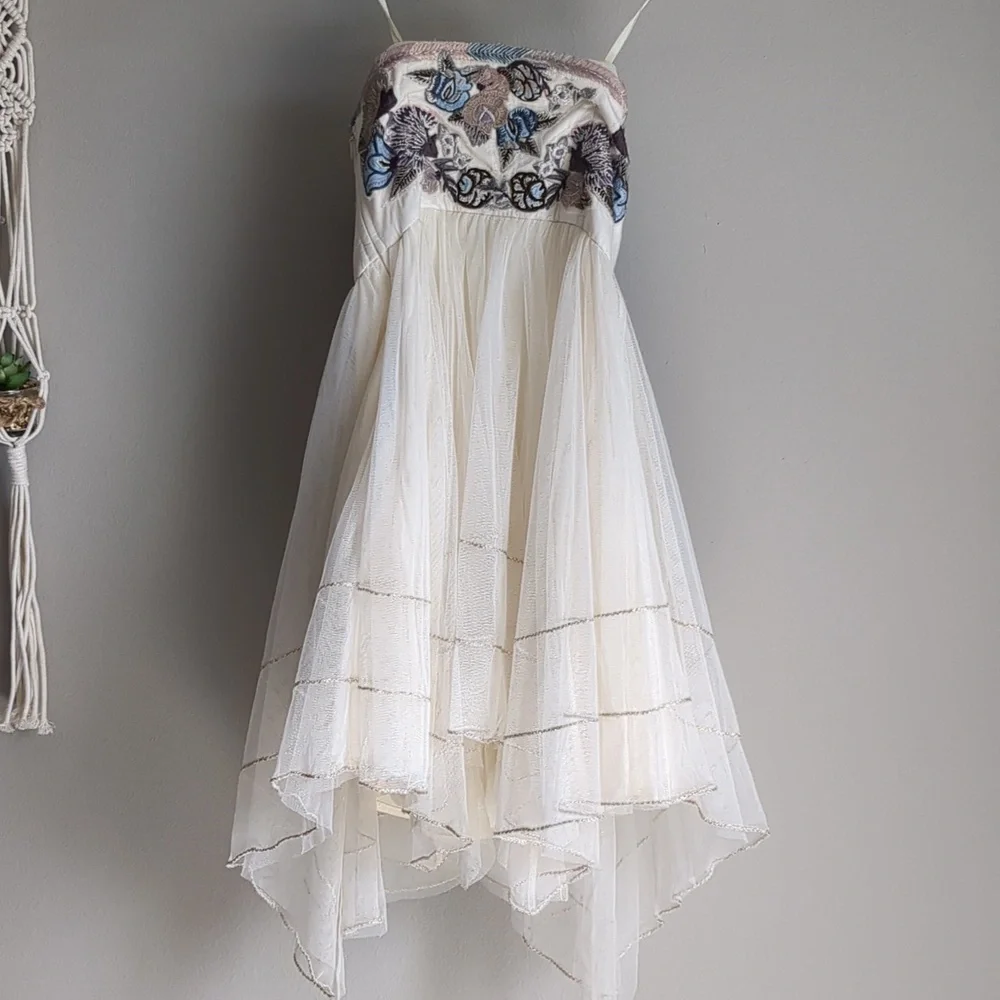 Free People Festival Bodice Tulle Sequin Embellished Mini Dress 2 - Picture 11 of 15
